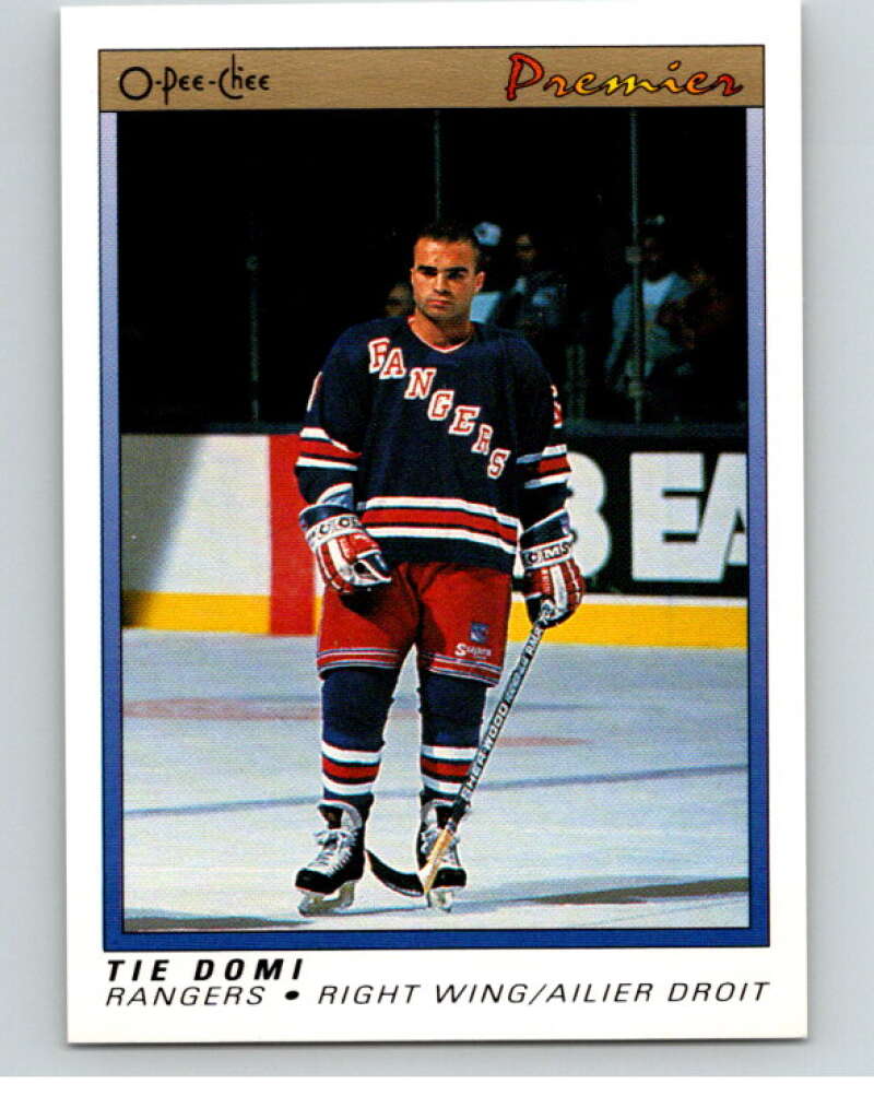 1990-91 OPC Premier #25 Tie Domi  RC Rookie New York Rangers  V65311 Image 1