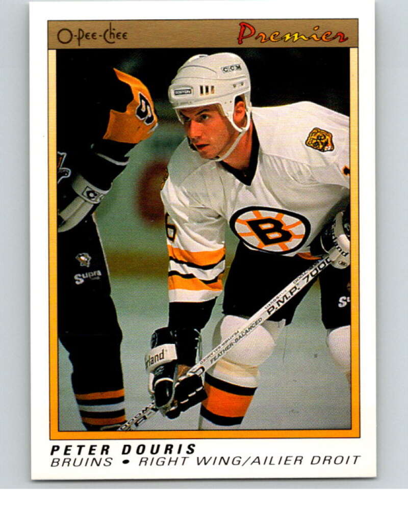 1990-91 OPC Premier #26 Peter Douris  RC Rookie Boston Bruins  V65312 Image 1