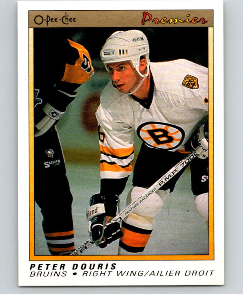 1990-91 OPC Premier #26 Peter Douris  RC Rookie Boston Bruins  V65313 Image 1