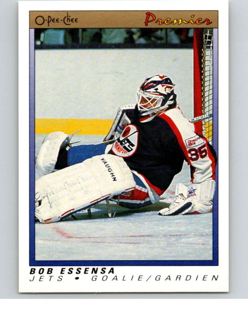 1990-91 OPC Premier #29 Bob Essensa  RC Rookie Winnipeg Jets  V65317 Image 1