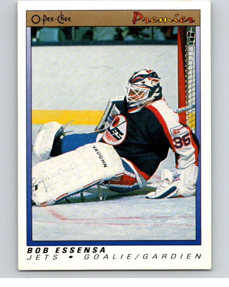 1990-91 OPC Premier #29 Bob Essensa  RC Rookie Winnipeg Jets  V65318 Image 1