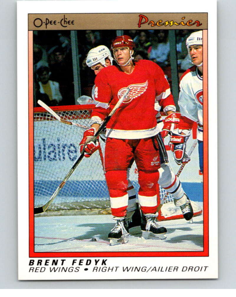 1990-91 OPC Premier #31 Brent Fedyk  RC Rookie Detroit Red Wings  V65320 Image 1