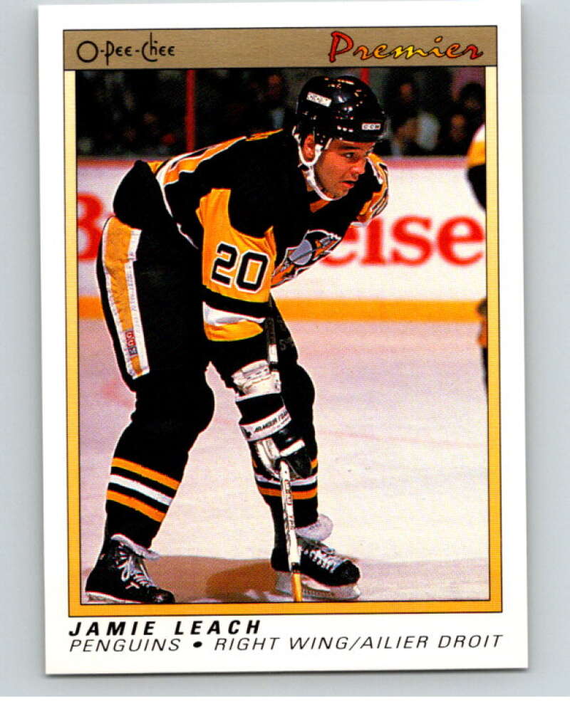 1990-91 OPC Premier #60 Jamie Leach  Pittsburgh Penguins  V65366 Image 1