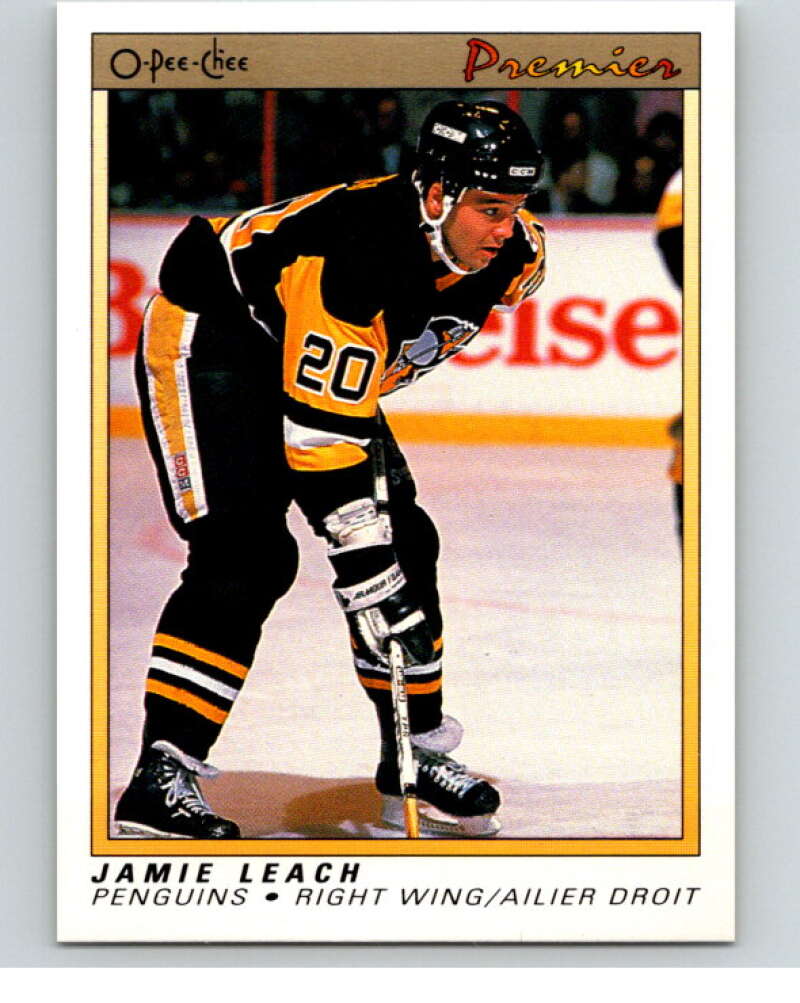 1990-91 OPC Premier #60 Jamie Leach  Pittsburgh Penguins  V65367 Image 1