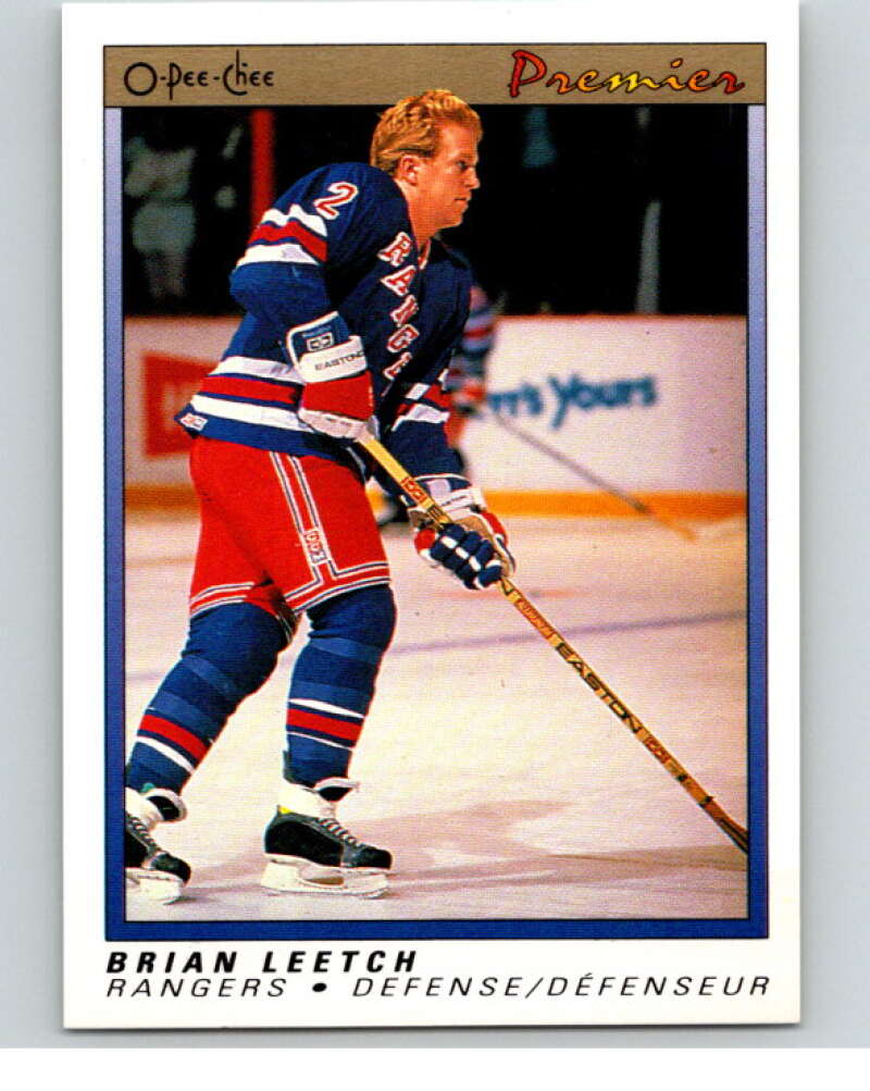 1990-91 OPC Premier #61 Brian Leetch  New York Rangers  V65368 Image 1