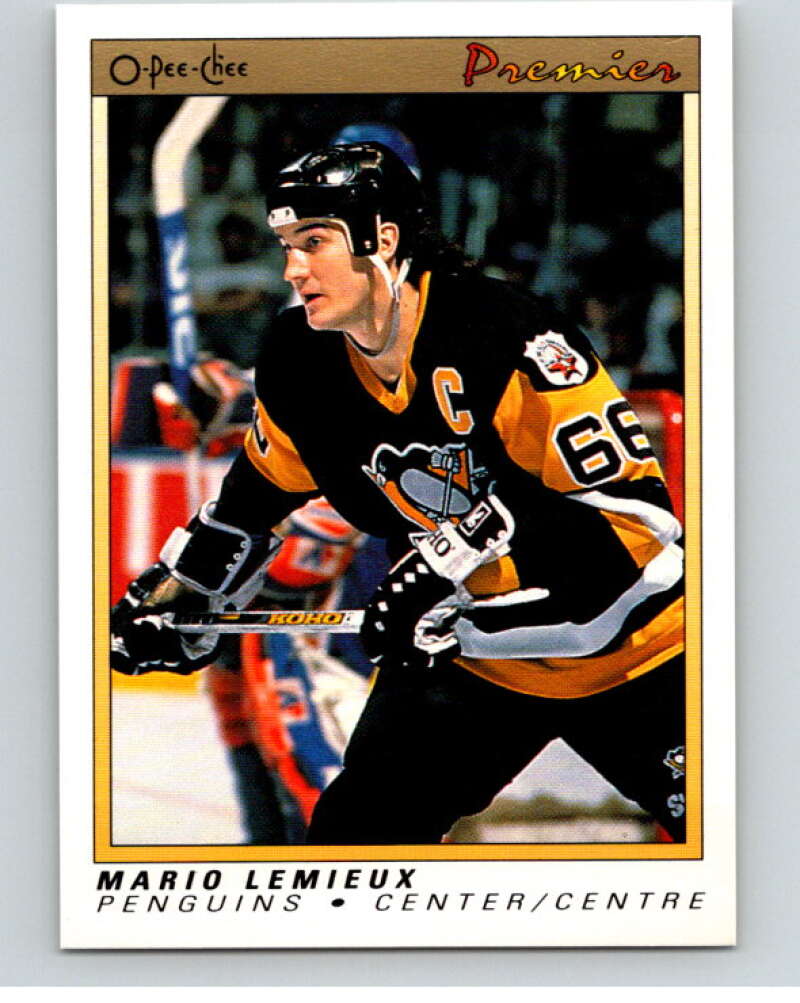 1990-91 OPC Premier #63 Mario Lemieux  Pittsburgh Penguins  V65371 Image 1