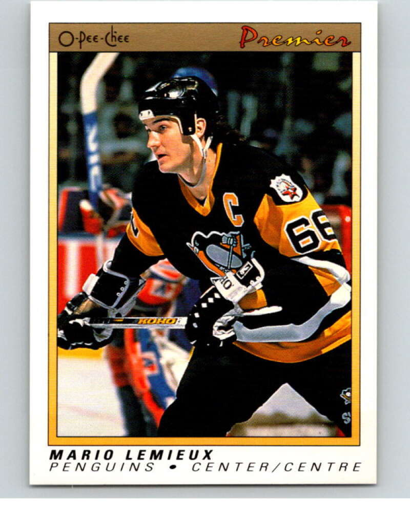 1990-91 OPC Premier #63 Mario Lemieux  Pittsburgh Penguins  V65372 Image 1