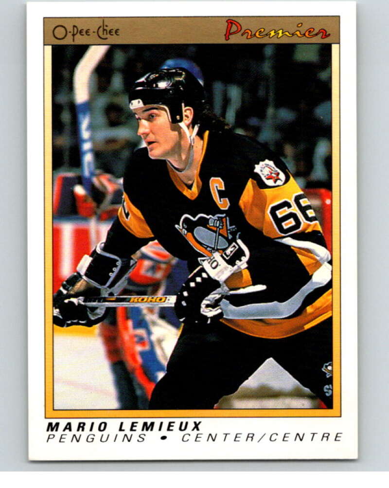 1990-91 OPC Premier #63 Mario Lemieux  Pittsburgh Penguins  V65373 Image 1