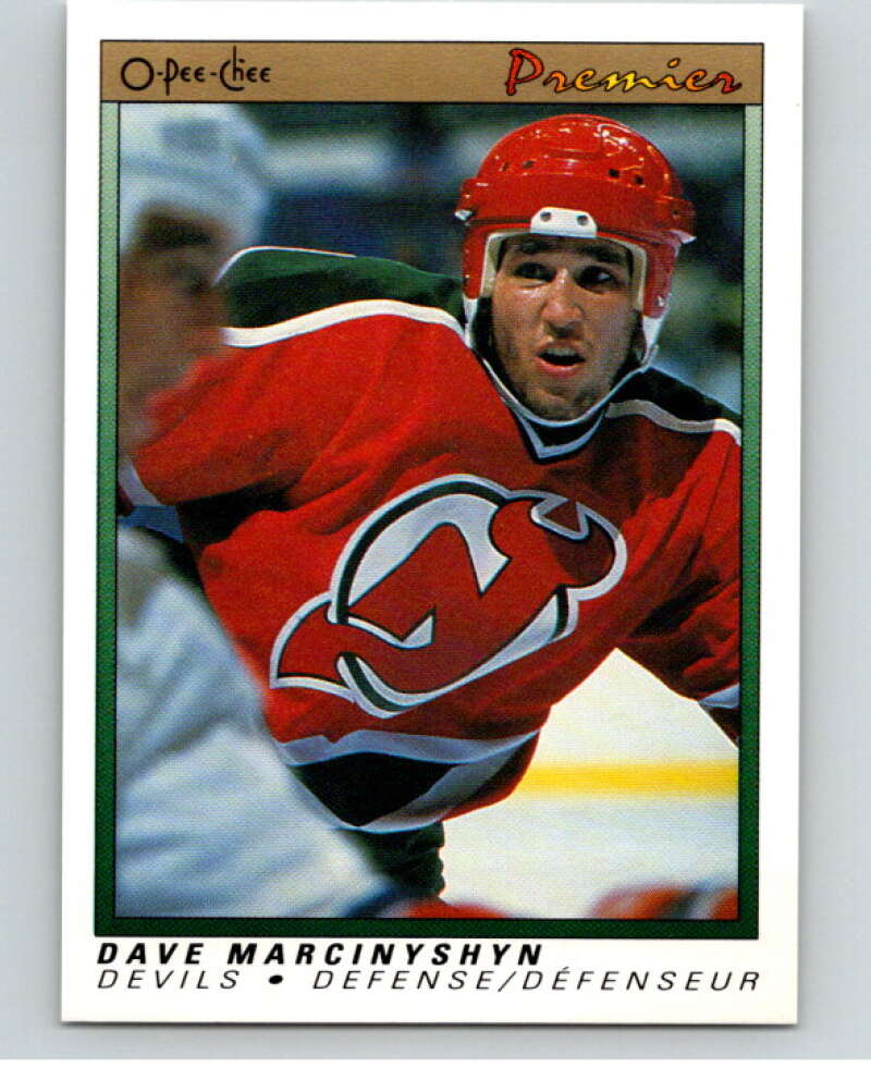 1990-91 OPC Premier #67 David Marcinyshyn  New Jersey Devils  V65380 Image 1