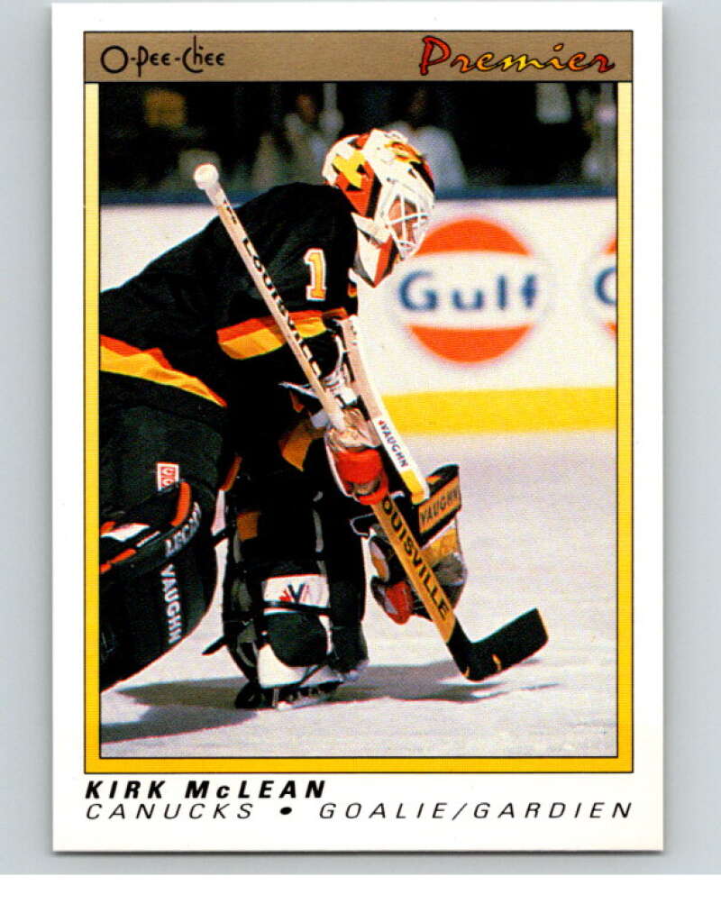 1990-91 OPC Premier #70 Kirk McLean  Vancouver Canucks  V65382 Image 1