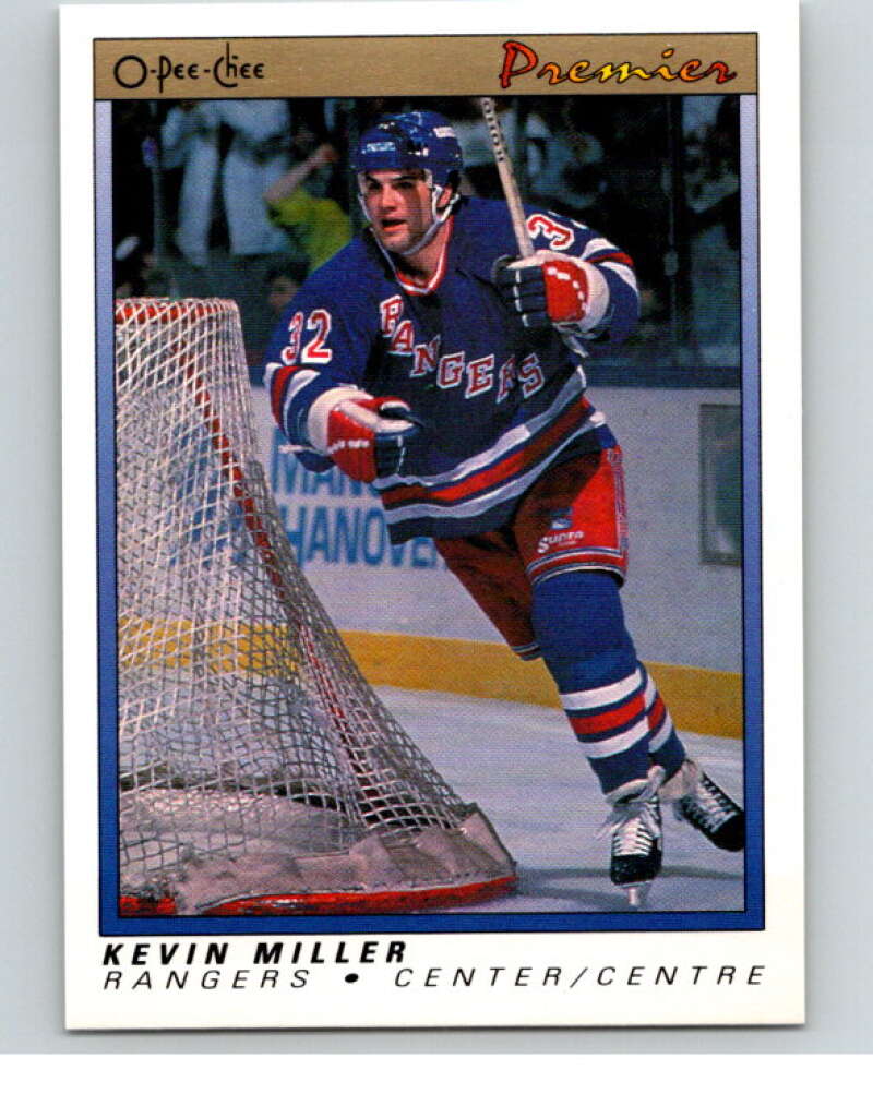 1990-91 OPC Premier #73 Kevin Miller  RC Rookie Rangers  V65387 Image 1