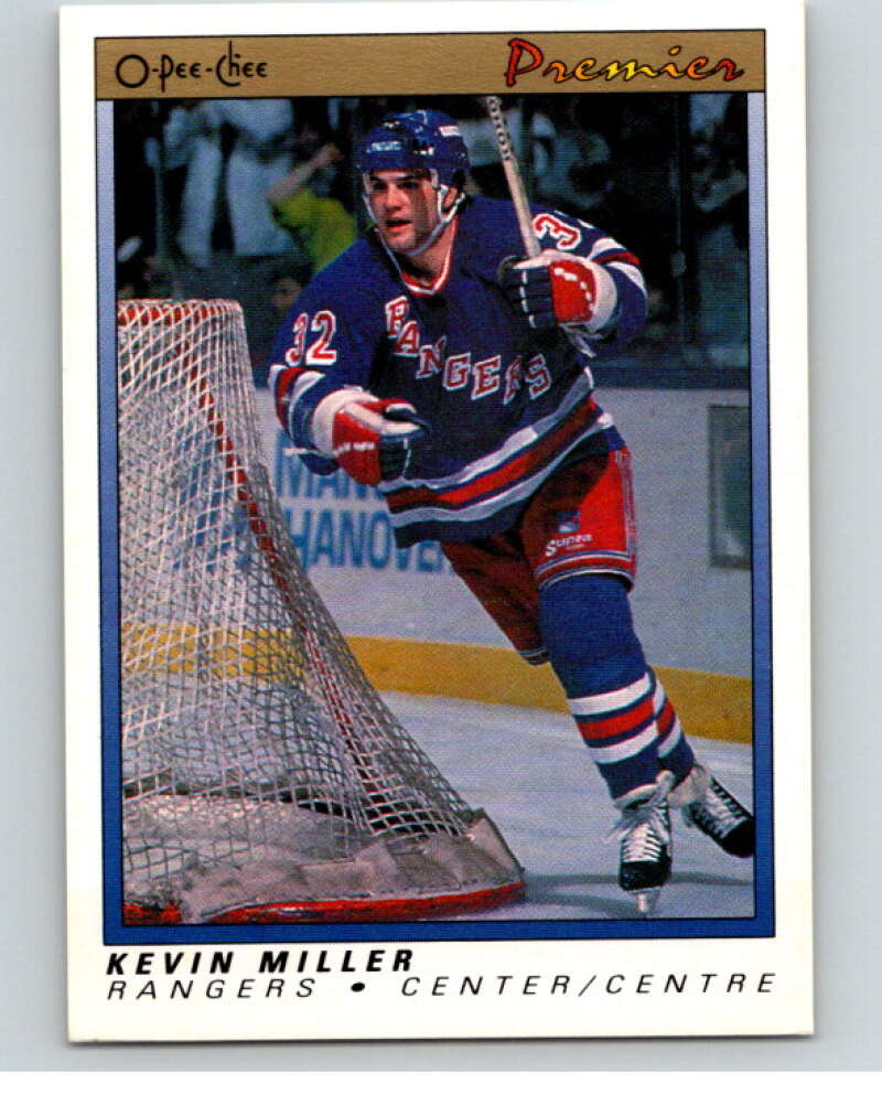 1990-91 OPC Premier #73 Kevin Miller  RC Rookie Rangers  V65388 Image 1