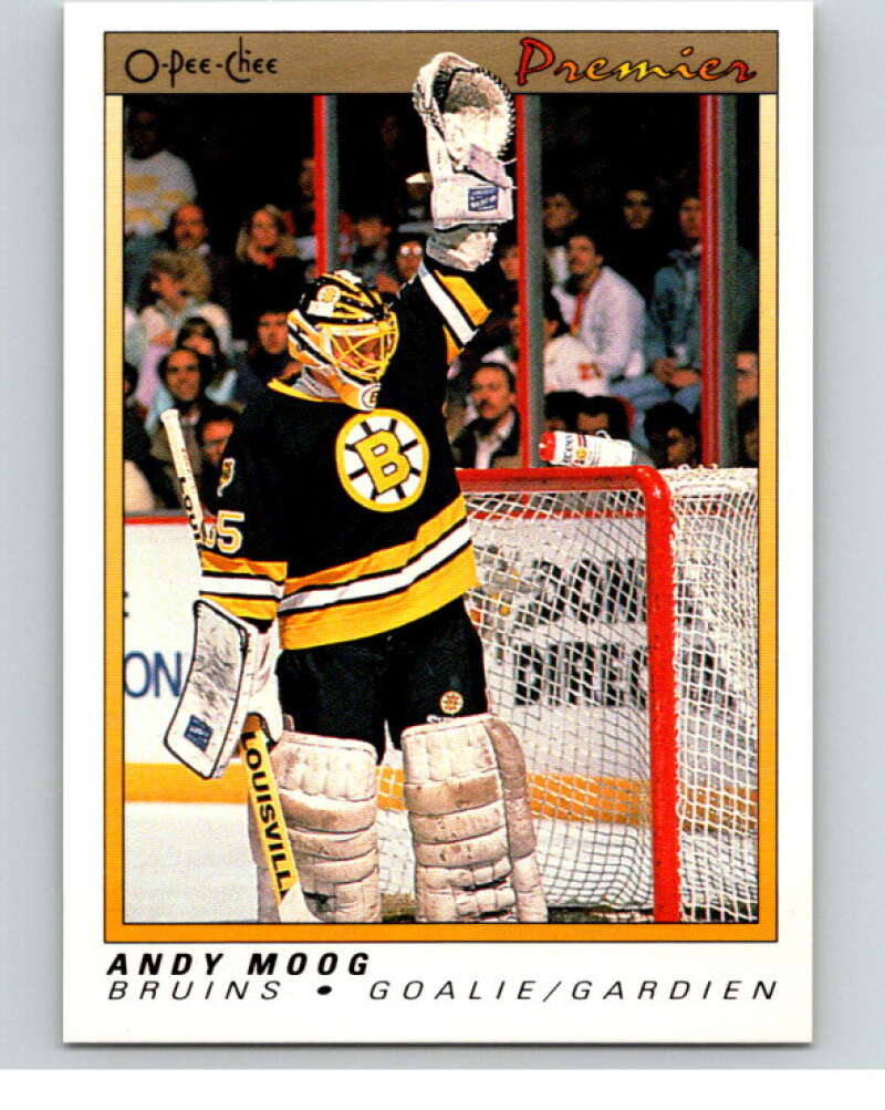 1990-91 OPC Premier #76 Andy Moog  Boston Bruins  V65390 Image 1
