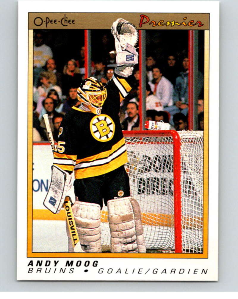 1990-91 OPC Premier #76 Andy Moog  Boston Bruins  V65391 Image 1
