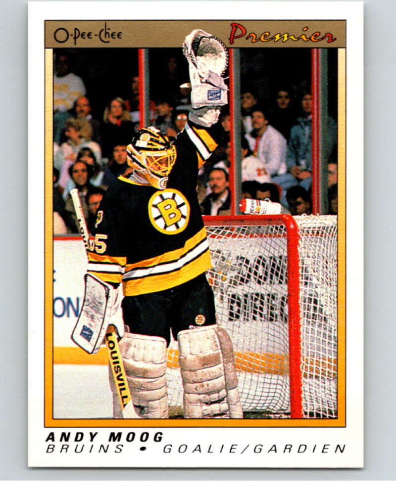 1990-91 OPC Premier #76 Andy Moog  Boston Bruins  V65392 Image 1