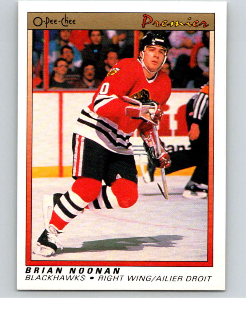 1990-91 OPC Premier #87 Brian Noonan  Chicago Blackhawks  V65414 Image 1