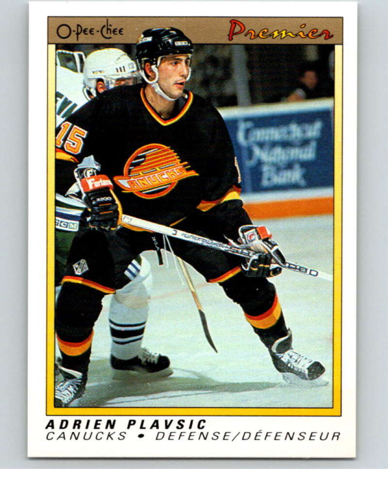1990-91 OPC Premier #90 Adrien Plavsic  Vancouver Canucks  V65420 Image 1