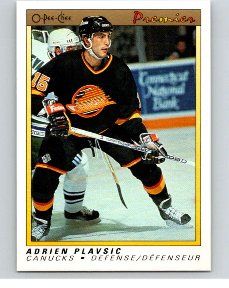 1990-91 OPC Premier #90 Adrien Plavsic  Vancouver Canucks  V65421 Image 1