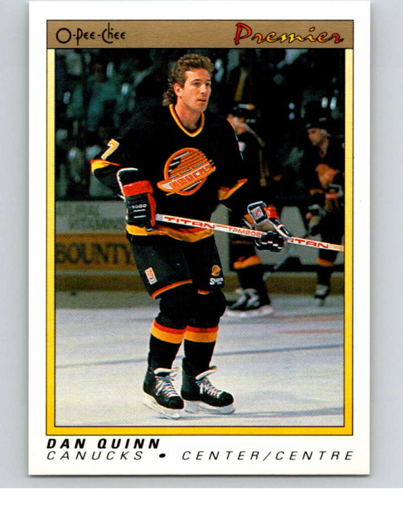 1990-91 OPC Premier #93 Dan Quinn  Vancouver Canucks  V65425 Image 1