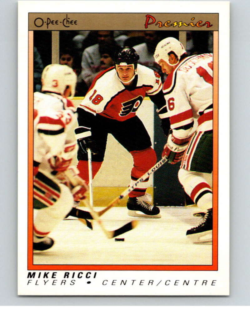 1990-91 OPC Premier #96 Mike Ricci  RC Rookie Philadelphia Flyers  V65434 Image 1