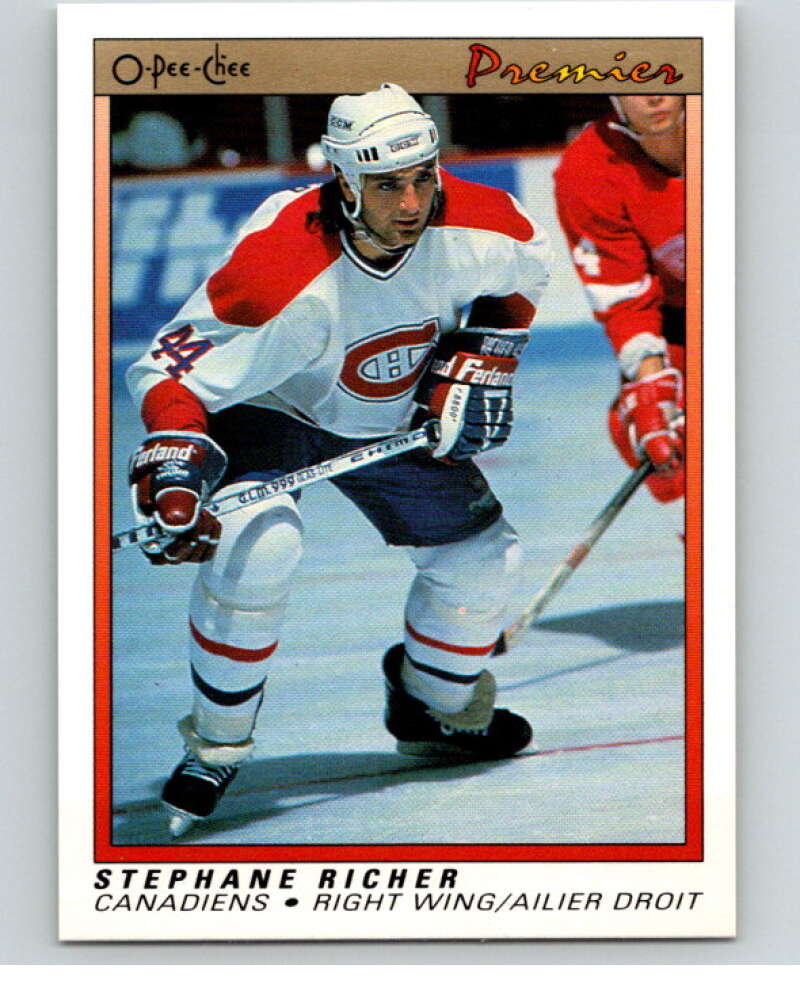 1990-91 OPC Premier #98 Stephane Richer  Montreal Canadiens  V65438 Image 1
