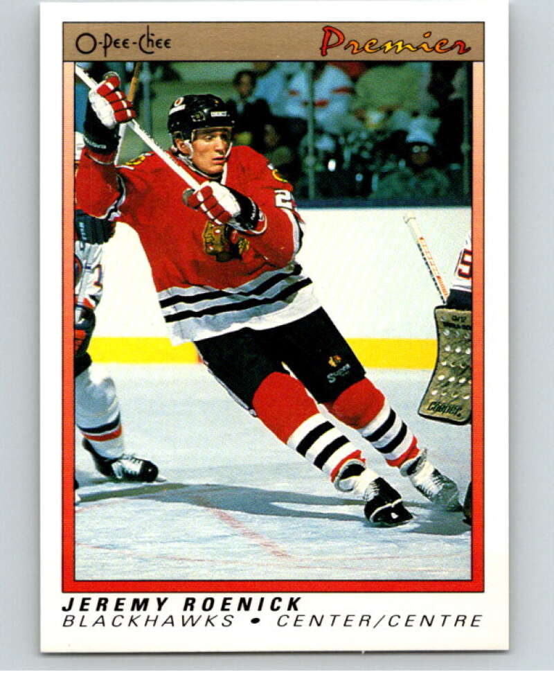 1990-91 OPC Premier #100 Jeremy Roenick  RC Rookie Blackhawks  V65440 Image 1