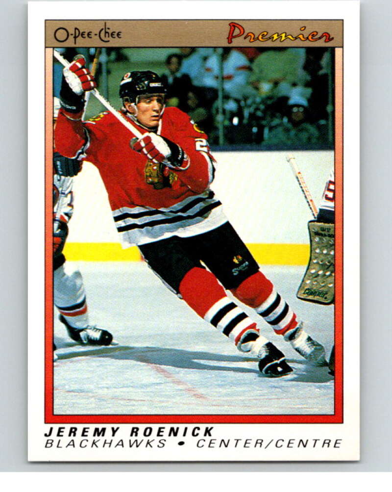 1990-91 OPC Premier #100 Jeremy Roenick  RC Rookie Blackhawks  V65441 Image 1