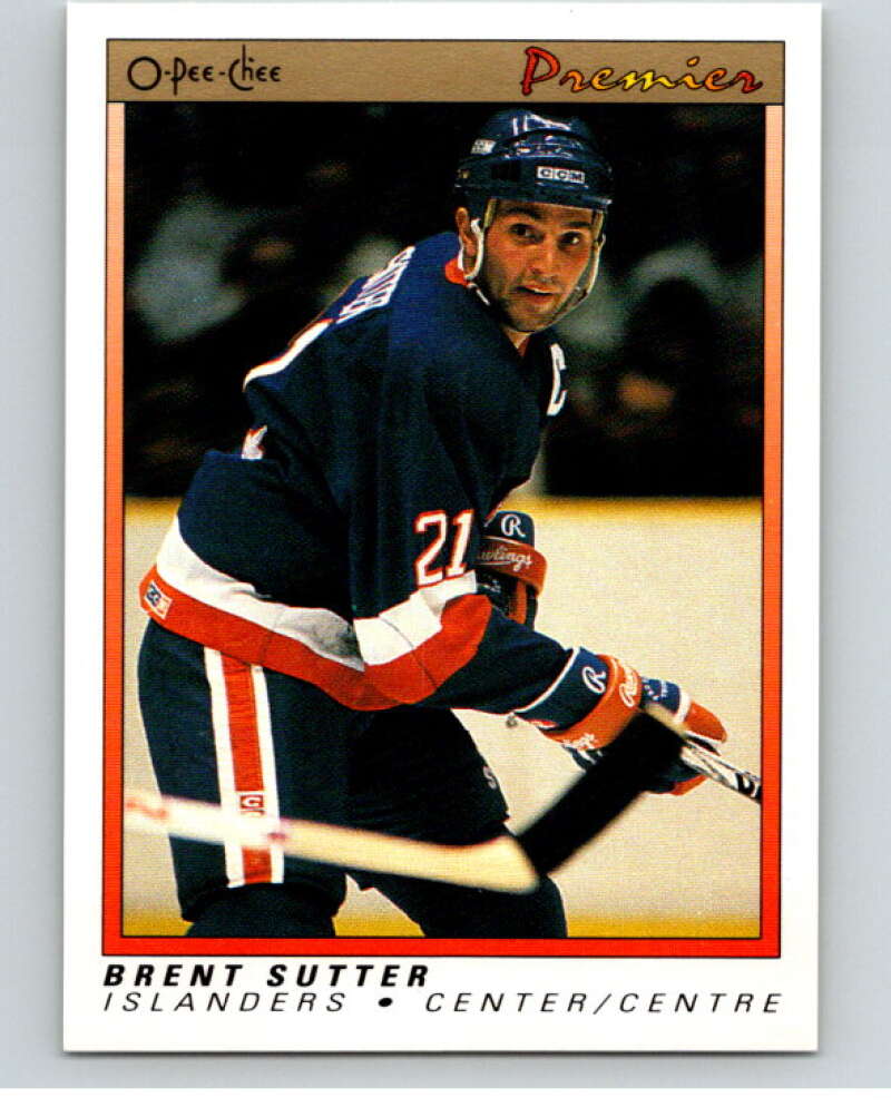 1990-91 OPC Premier #115 Brent Sutter  New York Islanders  V65475 Image 1