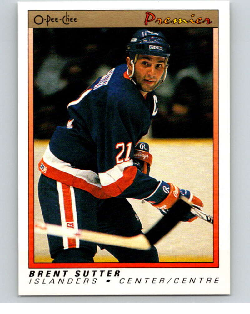 1990-91 OPC Premier #115 Brent Sutter  New York Islanders  V65476 Image 1