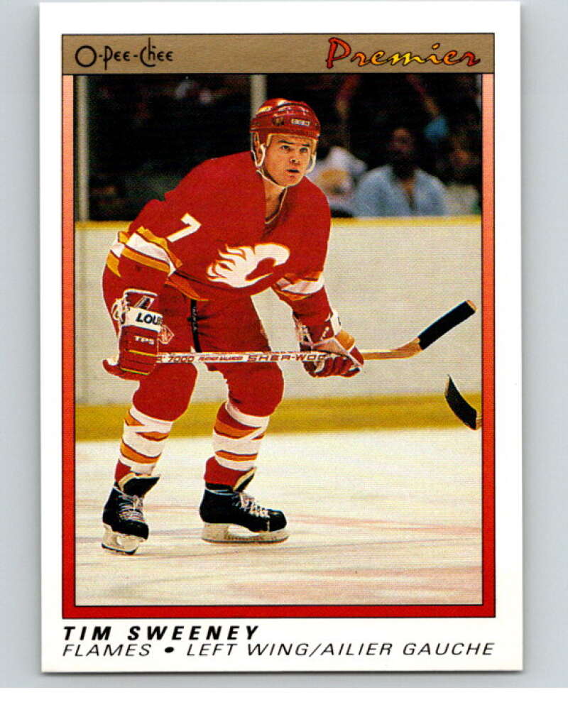 1990-91 OPC Premier #116 Tim Sweeney  RC Rookie Calgary Flames  V65479 Image 1