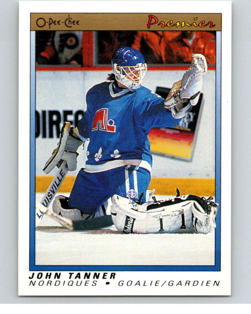 1990-91 OPC Premier #118 John Tanner  Quebec Nordiques  V65483 Image 1