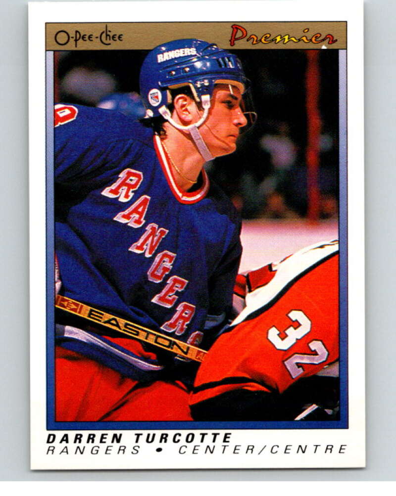 1990-91 OPC Premier #123 Darren Turcotte  RC Rookie Rangers  V65497 Image 1