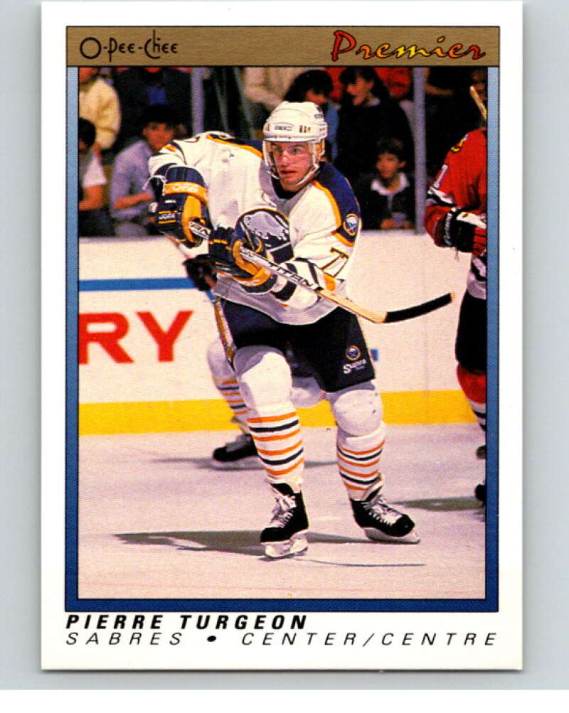 1990-91 OPC Premier #124 Pierre Turgeon  Buffalo Sabres  V65498 Image 1