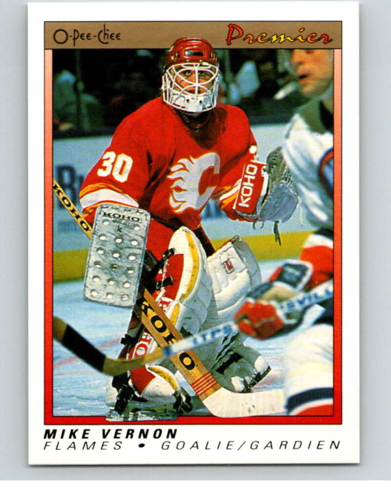 1990-91 OPC Premier #126 Mike Vernon  Calgary Flames  V65502 Image 1