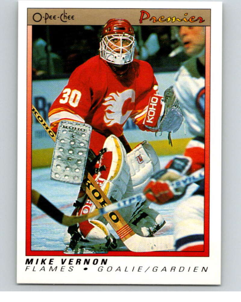 1990-91 OPC Premier #126 Mike Vernon  Calgary Flames  V65503 Image 1