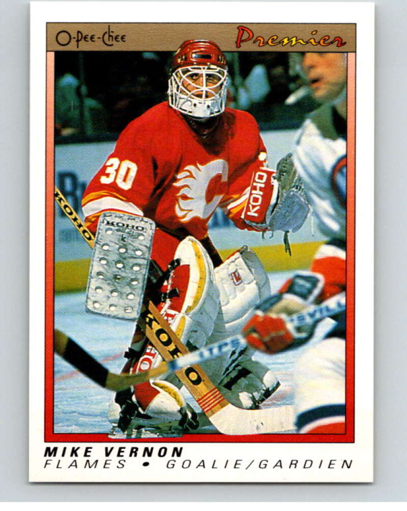 1990-91 OPC Premier #126 Mike Vernon  Calgary Flames  V65504 Image 1