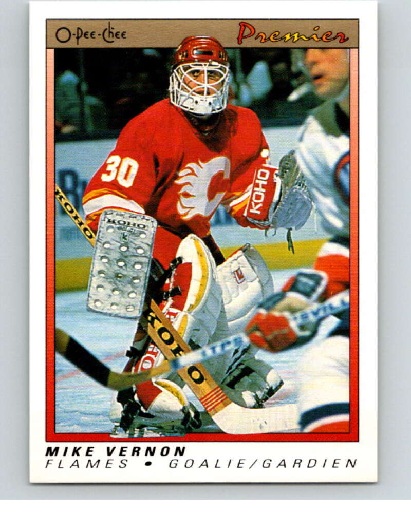 1990-91 OPC Premier #126 Mike Vernon  Calgary Flames  V65505 Image 1