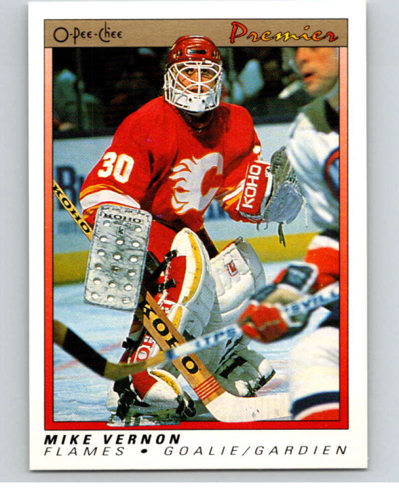 1990-91 OPC Premier #126 Mike Vernon  Calgary Flames  V65507 Image 1