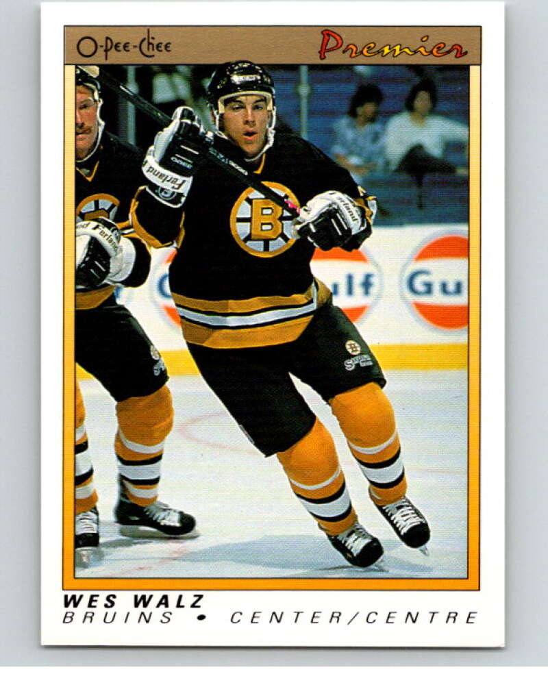1990-91 OPC Premier #127 Wes Walz  RC Rookie Boston Bruins  V65508 Image 1