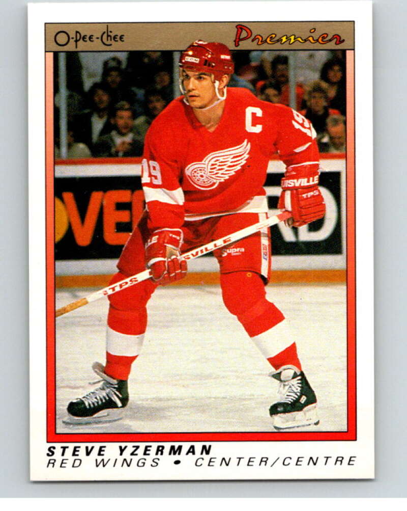 1990-91 OPC Premier #130 Steve Yzerman  Detroit Red Wings  V65516 Image 1