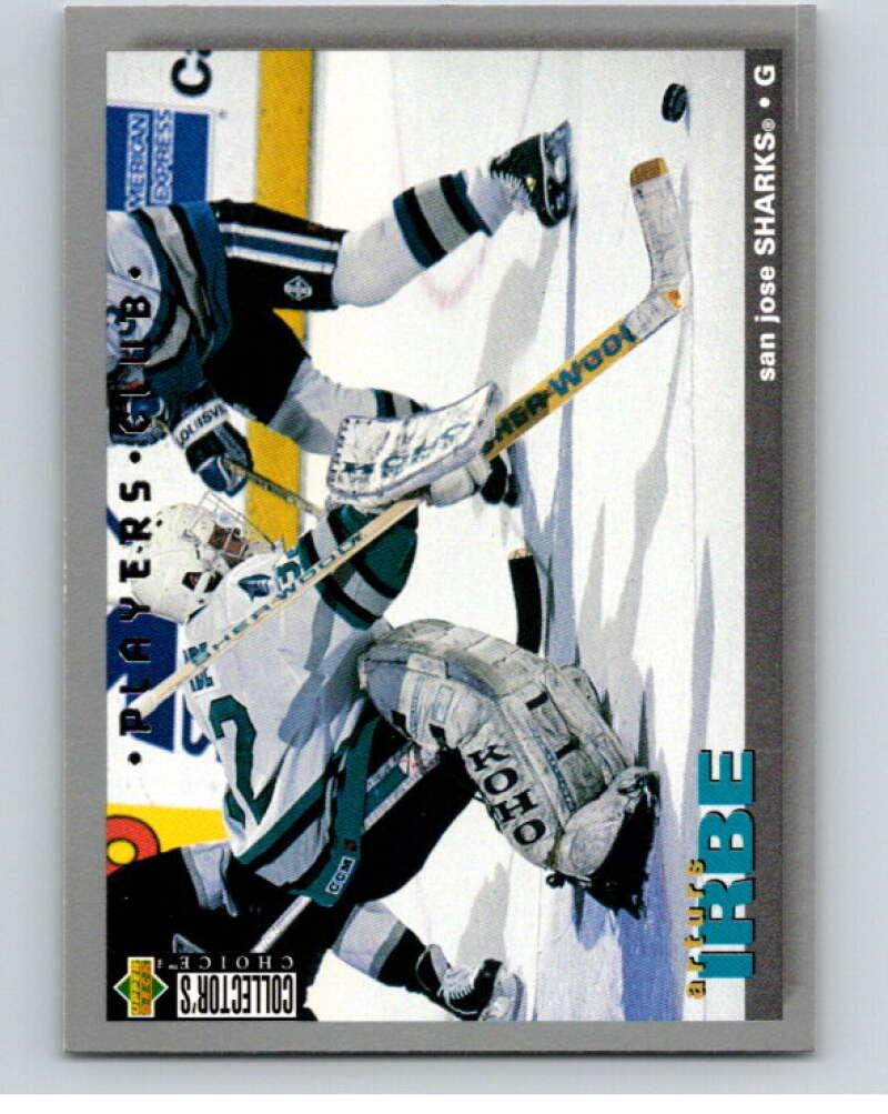 1995-96 Collector's Choice Player's Club #64 Arturs Irbe  San Jose Sharks  V65536 Image 1