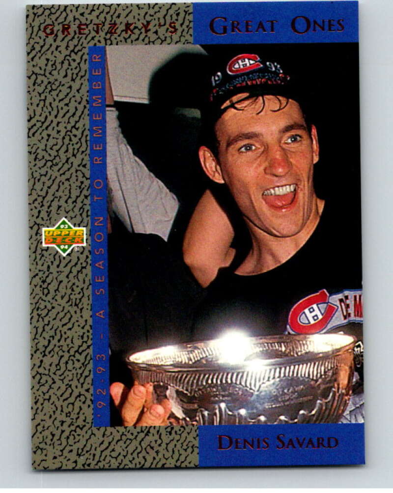 1993-94 Upper Deck Gretzky's Great Ones #GG1 Denis Savard   V65600 Image 1
