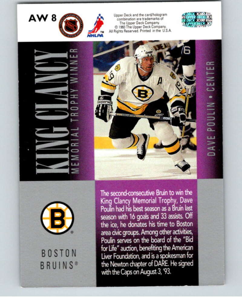 1993-94 Upper Deck Award Winners #AW8 Dave Poulin  V65620 Image 2