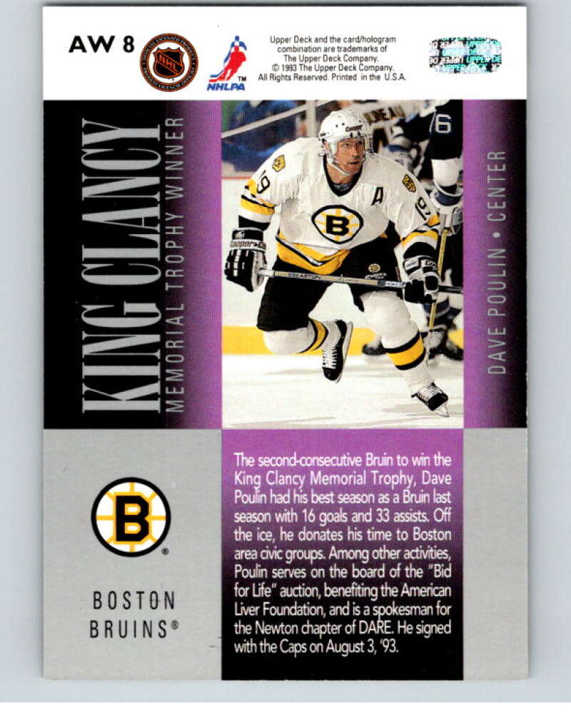 1993-94 Upper Deck Award Winners #AW8 Dave Poulin  V65621 Image 2
