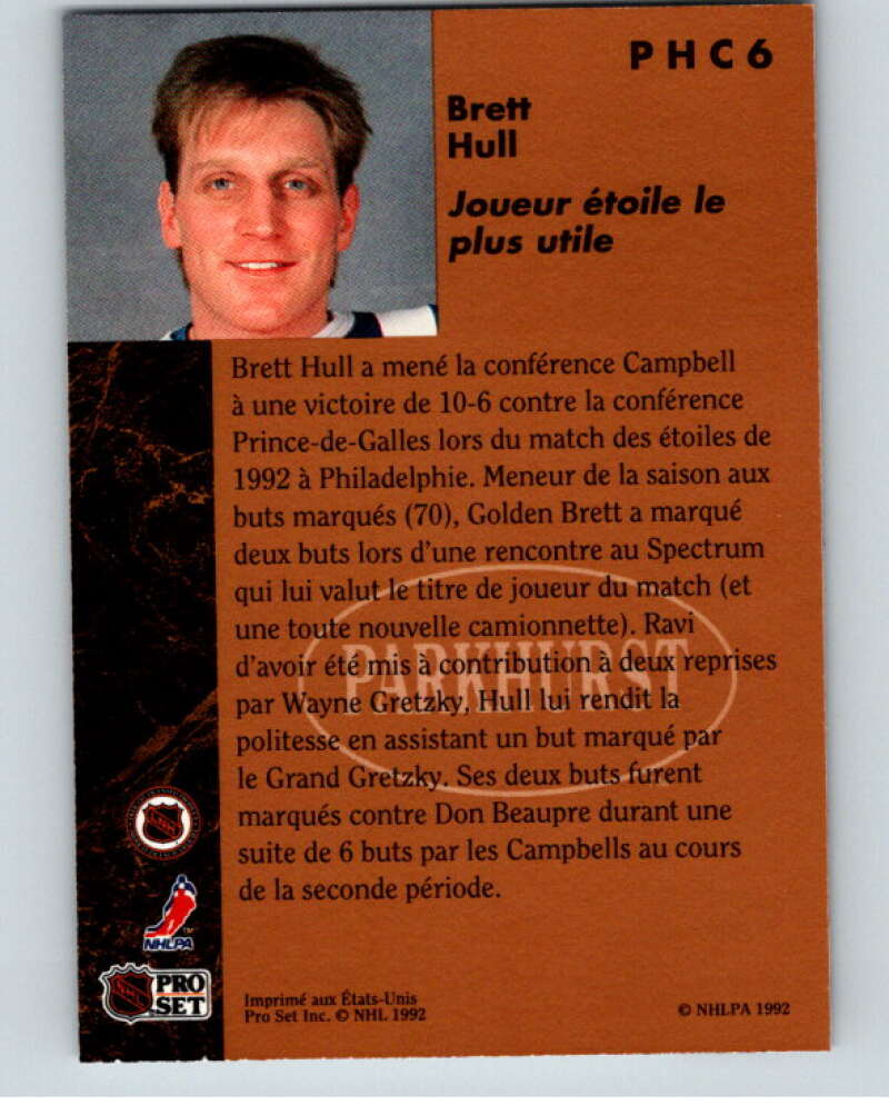 1991-92 Parkhurst PHC #PHC6 Brett Hull  St. Louis Blues  V65645 Image 2