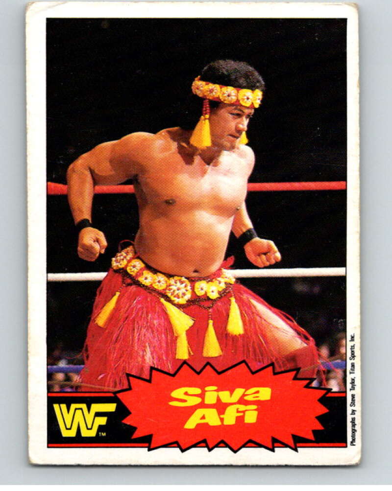 1985 O-Pee-Chee WWF Series 2 #34 Siva Afi   V65885 Image 1