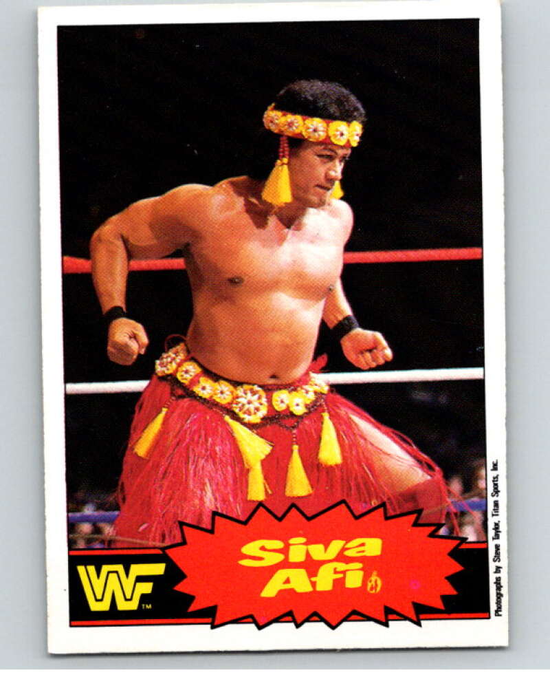 1985 O-Pee-Chee WWF Series 2 #34 Siva Afi   V65887 Image 1