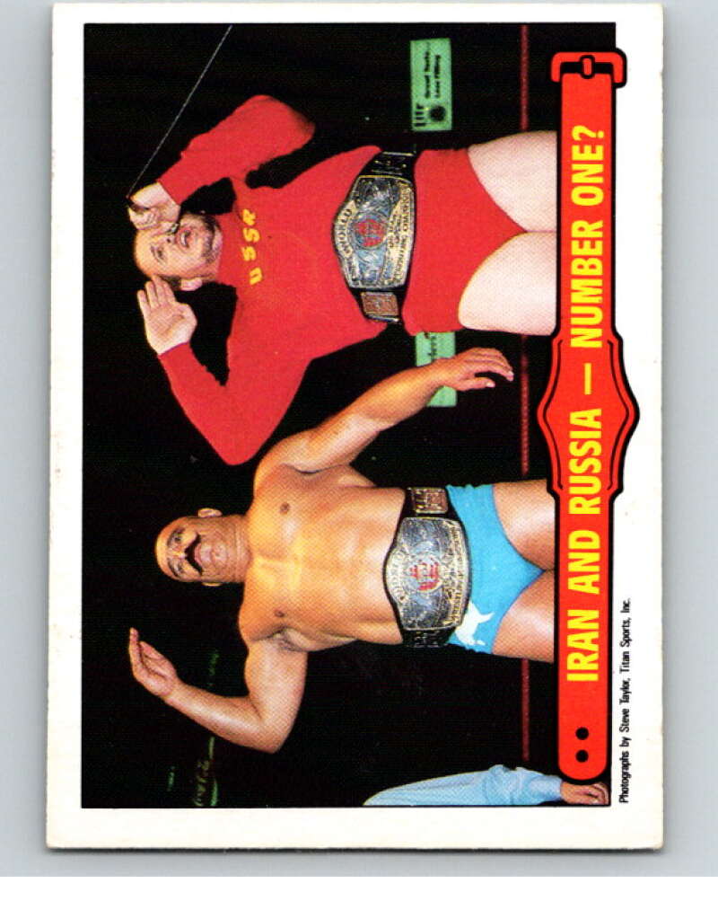 1985 O-Pee-Chee WWF Series 2 #45 Iran and Russia - Number One?   V65921 Image 1