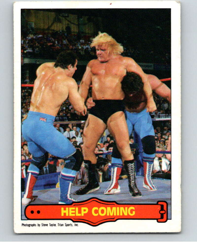 1985 O-Pee-Chee WWF Series 2 #69 Help Coming   V65998 Image 1