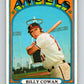 1972 O-Pee-Chee Baseball #19 Billy Cowan  California Angels  V66061 Image 1
